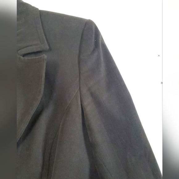 Philippe DUBUC Black Soft 100% Cotton Stylish w/ Pockets Mid-Length Blazer, Sz 8 - Picture 4 of 16